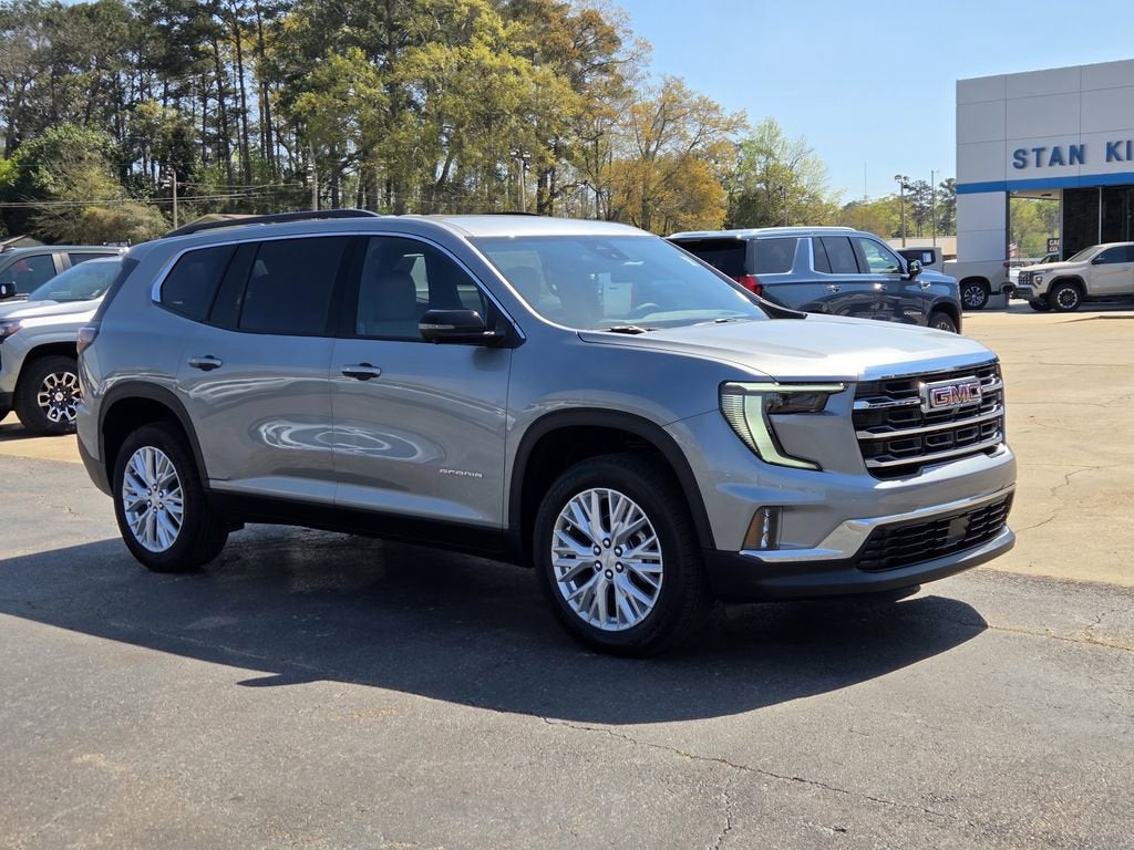 2026 GMC Acadia Elevation in Sterling Metallic — front three-quarter view