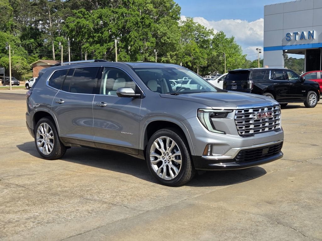 2026 GMC Acadia Denali in Sterling Metallic — front three-quarter view