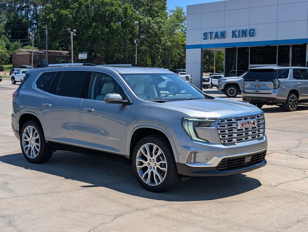 2026 GMC Acadia Denali in Sterling Metallic — front three-quarter view