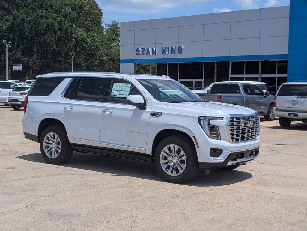 2026 GMC Yukon Denali in Glacier White Tricoat — front three-quarter view