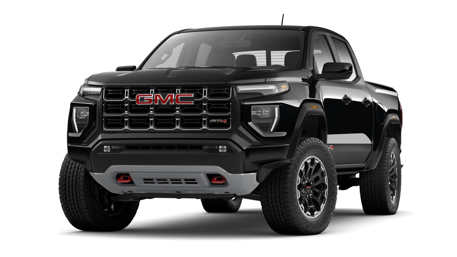 2026 GMC Canyon AT4 in Onyx Black — front three-quarter view