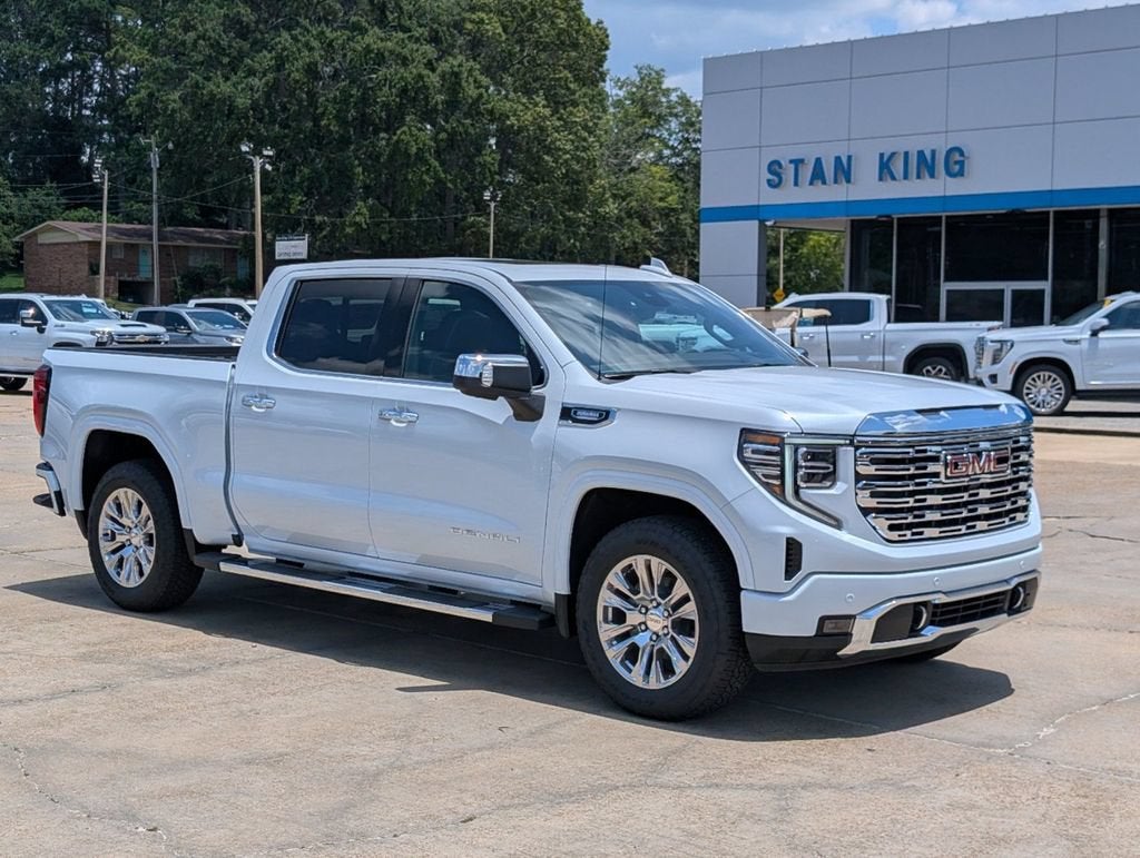 2026 GMC Sierra 1500 Denali in Glacier White Tricoat — front three-quarter view
