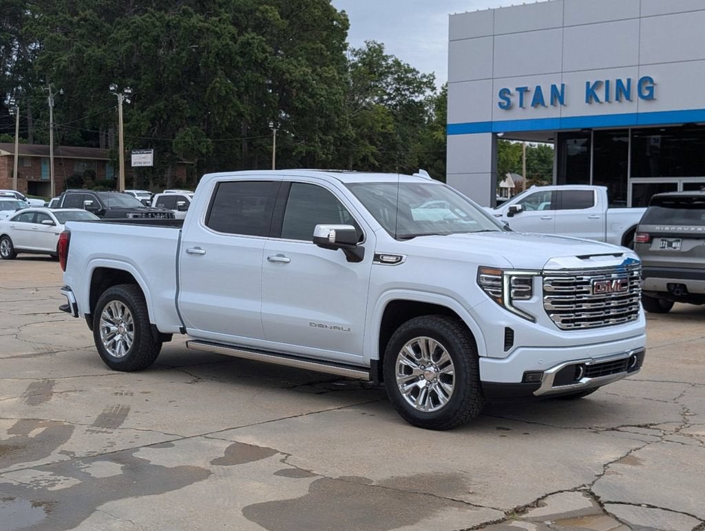 2026 GMC Sierra 1500 Denali in Glacier White Tricoat — front three-quarter view
