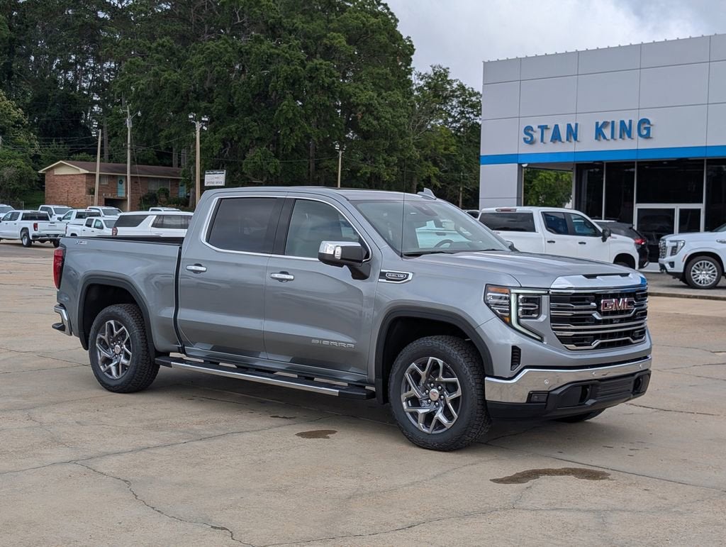 2026 GMC Sierra 1500 SLT in Sterling Metallic — front three-quarter view